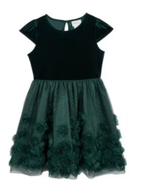 Rare Editions Girls Holiday Dress Green Multiple Sizes